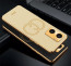 Vaku ® Oppo A57 4G Skylar Leather Pattern Gold Electroplated Soft TPU Back Cover