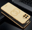 Vaku ® Oppo F17 Skylar Leather Pattern Gold Electroplated Soft TPU Back Cover