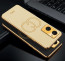 Vaku ® Oppo A96 4G Skylar Leather Pattern Gold Electroplated Soft TPU Back Cover