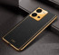 Vaku ® Vivo Y35 4G Luxemberg Leather Pattern Gold Electroplated Soft TPU Back Cover