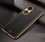 Vaku ® Oppo A38 Luxemberg Leather Pattern Gold Electroplated Soft TPU Back Cover