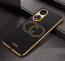 Vaku ® Oppo A58 4G Skylar Leather Pattern Gold Electroplated Soft TPU Back Cover