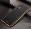 Vaku ® Samsung Galaxy A13 Luxemberg Leather Stitched Gold Electroplated Soft TPU Back Cover