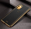 Vaku ® Samsung Galaxy M31 Luxemberg Series Leather Stitched Gold Electroplated Soft TPU Back Cover