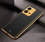 Vaku ® Vivo V25 Luxemberg Series Leather Stitched Gold Electroplated Soft TPU Back Cover