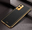 Vaku ® OnePlus 9 Luxemberg Series Leather Stitched Gold Electroplated Soft TPU Back Cover