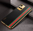 Vaku ® Vivo Y21T Felix Line Leather Stitched Gold Electroplated Soft TPU Back Cover Case