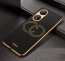 Vaku ® Vivo Y100A 5G Skylar Leather Pattern Gold Electroplated Soft TPU Back Cover