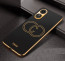 Vaku ® Oppo A17 Skylar Leather Pattern Gold Electroplated Soft TPU Back Cover