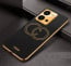 Vaku ® Vivo Y35 4G Skylar Leather Pattern Gold Electroplated Soft TPU Back Cover