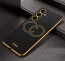Vaku ® Samsung Galaxy A55 5G Skylar Leather Pattern Gold Electroplated Soft TPU Back Cover
