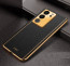 Vaku ® Vivo V29 5G Luxemberg Leather Pattern Gold Electroplated Soft TPU Back Cover