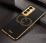 Vaku ® Oppo Reno12 5G Skylar Leather Pattern Gold Electroplated Soft TPU Back Cover