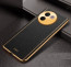 Vaku ® Vivo V30e 5G Luxemberg Leather Pattern Gold Electroplated Soft TPU Back Cover