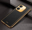 Vaku ® Oppo A3X 5G Luxemberg Leather Pattern Gold Electroplated Soft TPU Back Cover