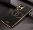Vaku ® Oppo A38 Skylar Leather Pattern Gold Electroplated Soft TPU Back Cover