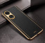 Vaku ® Oppo A98 Luxemberg Leather Pattern Gold Electroplated Soft TPU Back Cover