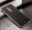 Vaku ® Xiaomi Poco X2 Luxemberg Series Leather Stitched Gold Electroplated Soft TPU Back Cover