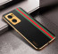 Vaku ® Oppo Reno7 5G Felix Line Leather Stitched Gold Electroplated Soft TPU Back Cover Case