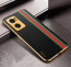 Vaku ® OnePlus Nord CE 2 5G Felix Line Leather Stitched Gold Electroplated Soft TPU Back Cover Case