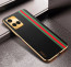 Vaku ® Vivo Y21T Felix Line Leather Stitched Gold Electroplated Soft TPU Back Cover Case