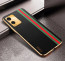 Vaku ® Vivo T1X Felix Line Leather Stitched Gold Electroplated Soft TPU Back Cover Case