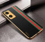 Vaku ® Oppo A96 Felix Line Leather Stitched Gold Electroplated Soft TPU Back Cover Case