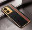 Vaku ® Vivo Y56 Felix Line Leather Stitched Gold Electroplated Soft TPU Back Cover Case