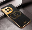Vaku ® OnePlus 11R Skylar Leather Stitched Gold Electroplated Soft TPU Back Cover