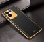 Vaku ® Vivo T2 Pro 5G Luxemberg Leather Pattern Gold Electroplated Soft TPU Back Cover