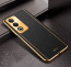 Vaku ® Oppo A3 Pro 5G Luxemberg Leather Pattern Gold Electroplated Soft TPU Back Cover
