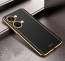 Vaku ® OnePlus Nord 3 Luxemberg Series Leather Stitched Gold Electroplated Soft TPU Back Cover