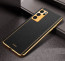 Vaku ® Oppo A16 Luxemberg Series Leather Stitched Gold Electroplated Soft TPU Back Cover