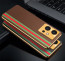 Vaku ® Vivo Y75 5G Felix Line Leather Stitched Gold Electroplated Soft TPU Back Cover Case