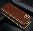 Vaku ® Xiaomi Redmi 10A Luxemberg Series Leather Stitched Gold Electroplated Soft TPU Back Cover