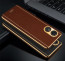 Vaku ® Oppo A17 Luxemberg Leather Pattern Gold Electroplated Soft TPU Back Cover