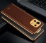 Vaku ® Xiaomi Mi 11 Lite Luxemberg Series Leather Stitched Gold Electroplated Soft TPU Back Cover