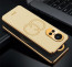 Vaku ® Oppo Reno10 5G Skylar Leather Pattern Gold Electroplated Soft TPU Back Cover