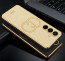 Vaku ® Samsung Galaxy A35 5G Skylar Leather Pattern Gold Electroplated Soft TPU Back Cover