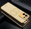 Vaku ® Vivo T2 Pro 5G Skylar Leather Pattern Gold Electroplated Soft TPU Back Cover