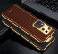 Vaku ® Vivo V30 5G Luxemberg Leather Pattern Gold Electroplated Soft TPU Back Cover