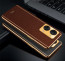 Vaku ® OnePlus Nord 2T 5G Luxemberg Series Leather Stitched Gold Electroplated Soft TPU Back Cover