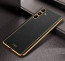 Vaku ® Samsung Galaxy A35 5G Luxemberg Leather Pattern Gold Electroplated Soft TPU Back Cover