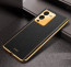Vaku ® Vivo V25 Pro Luxemberg Leather Pattern Gold Electroplated Soft TPU Back Cover