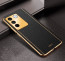 Vaku ® Vivo V27 5G Luxemberg Leather Pattern Gold Electroplated Soft TPU Back Cover