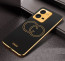 Vaku ® Vivo V25 5G Skylar Leather Pattern Gold Electroplated Soft TPU Back Cover
