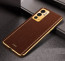 Vaku ® OnePlus 9RT Luxemberg Series Leather Stitched Gold Electroplated Soft TPU Back Cover