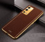 Vaku ® Oppo A55 Luxemberg Leather Stitched Gold Electroplated Soft TPU Back Cover