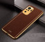 Vaku ® Redmi Note 10S Luxemberg Series Leather Stitched Gold Electroplated Soft TPU Back Cover