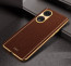 Vaku ® Oppo A98 Luxemberg Leather Pattern Gold Electroplated Soft TPU Back Cover